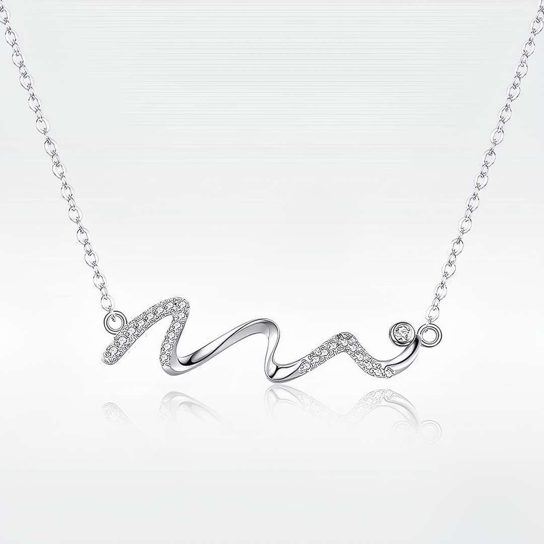 For Badass Daughter - S925 Diamond Wave Necklace