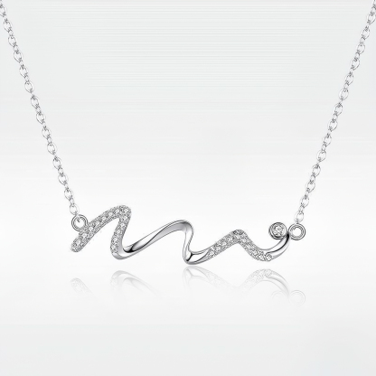 For Badass Daughter - S925 Diamond Wave Necklace