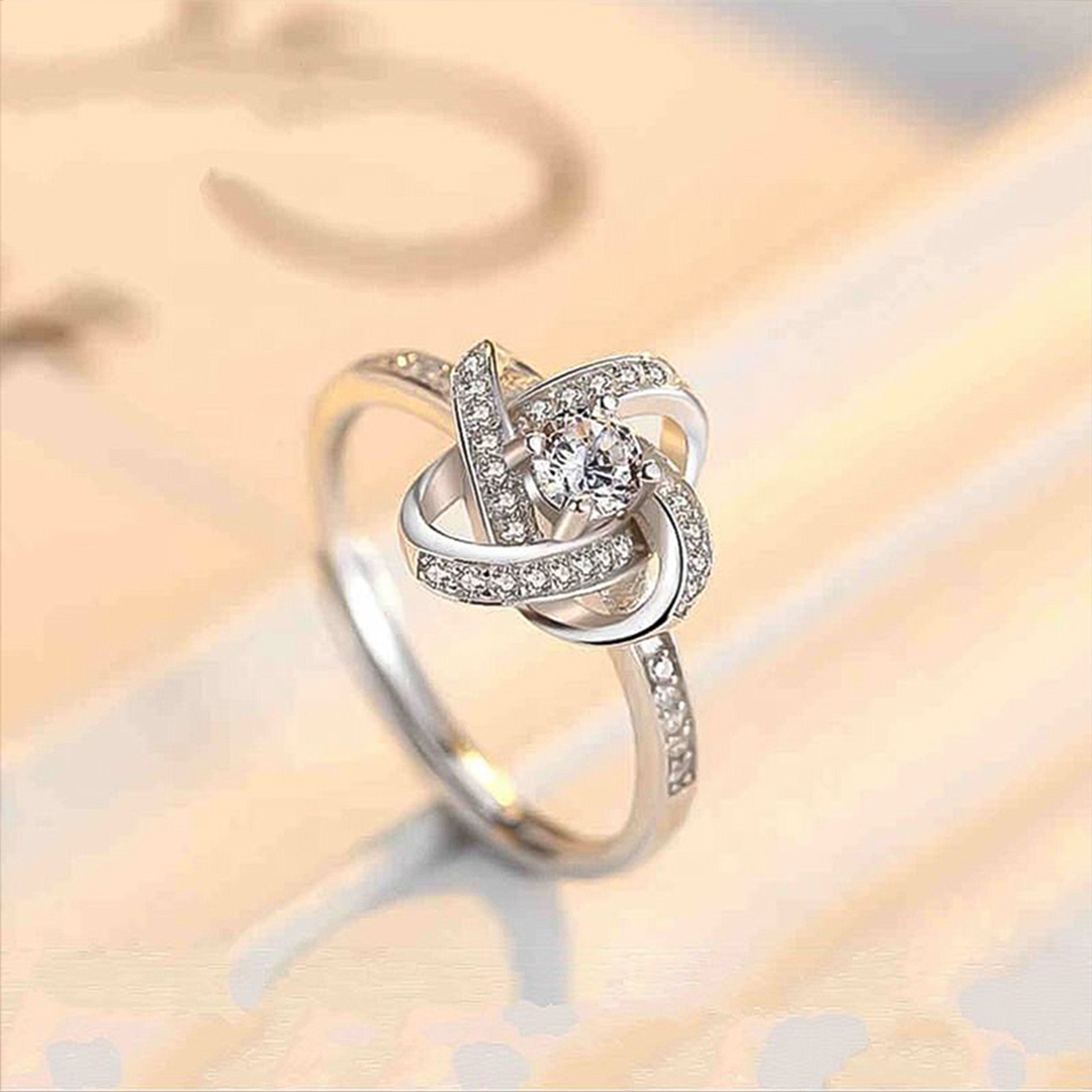 For My Unbiological Sister - S925 I Love You Knot Ring