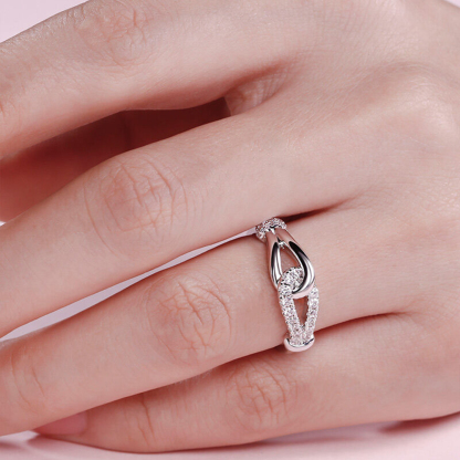 S925 Aunt And Niece Forever Connected Diamond Knot Ring