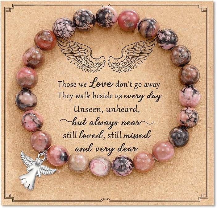 For Memorial - Angel Wing Beaded Bracelet