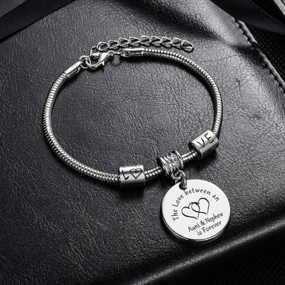 For Aunt/Niece - The love between aunt & niece is forever pendant bracelet