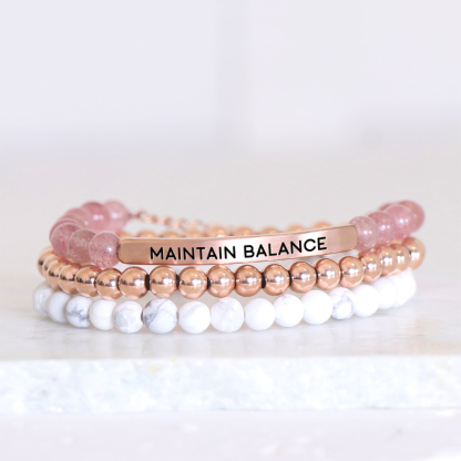 Maintain Balance Bead Lettering Bracelet