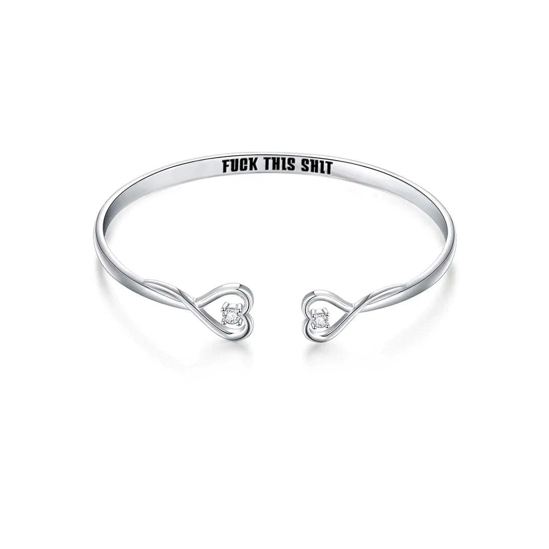 Fuck This Shit Double Hearts Bracelet
