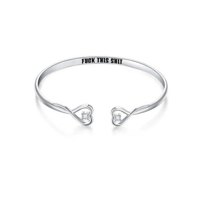 Fuck This Shit Double Hearts Bracelet
