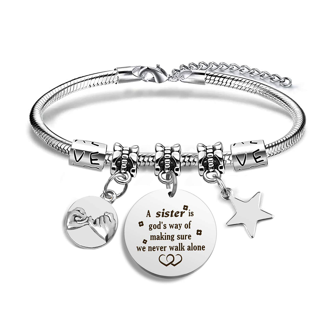 For Sister - A Sister Is God's Way Of Making Sure We Never Walk Alone Bracelet