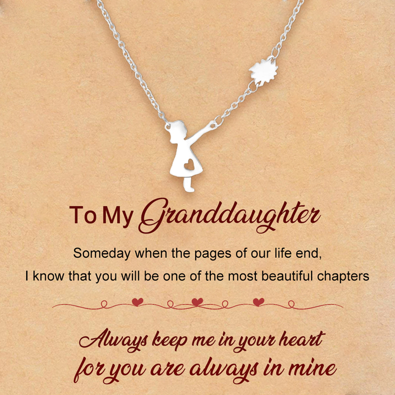 For Granddaughter -  Always Keep Me In Your Heart For You Are Always In Mine Little Girl Light Card Necklace