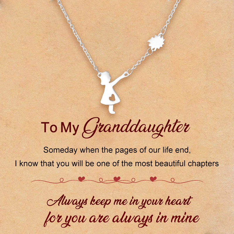 For Granddaughter - Always Keep Me In Your Heart For You Are Always In Mine Little Girl Light Card Necklace