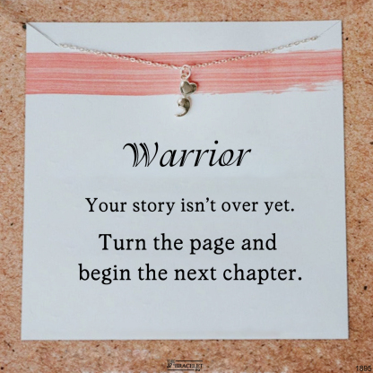 Turn The Page And Begin The Next Chapter Semicolon Card Necklace