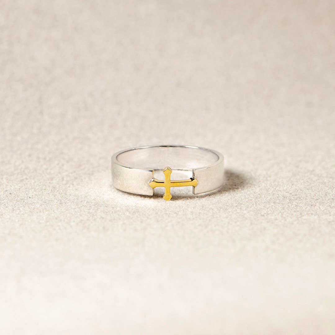 God Has Not Given Us A Spirit Of Fear, But Of Power And Of Love And Of A Sound Mind Engraved Cross Ring