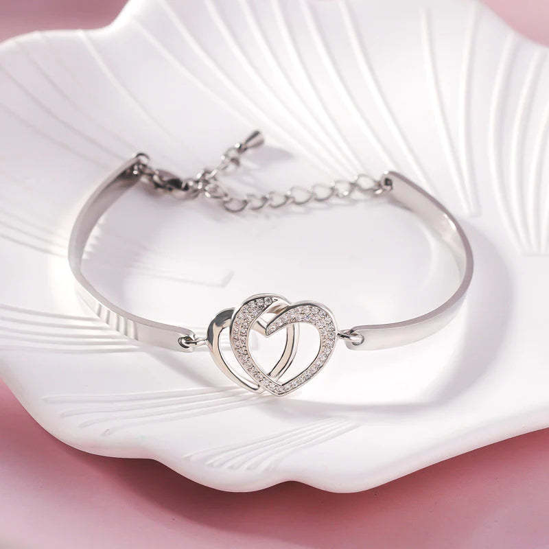 Forever Linked Together Double Heart Bracelet
