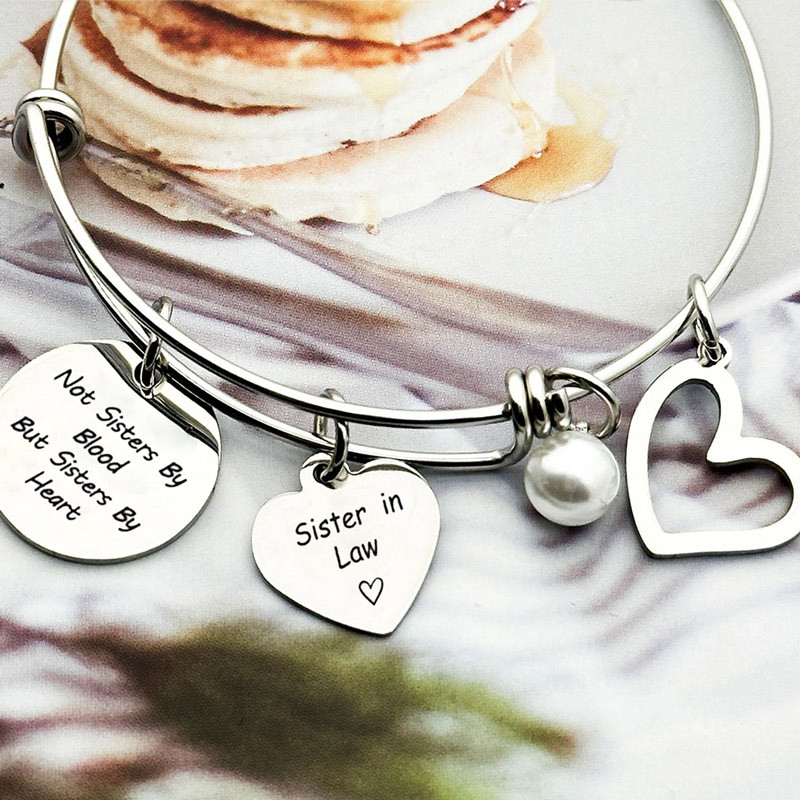 For Sister-In-Law - Not Sisters By Blood But Sisters By Heart Heart Bangle
