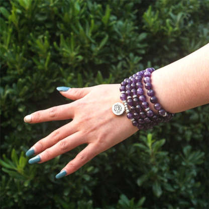 The Abundance Of Calm Amethyst Mala Beaded Bracelet