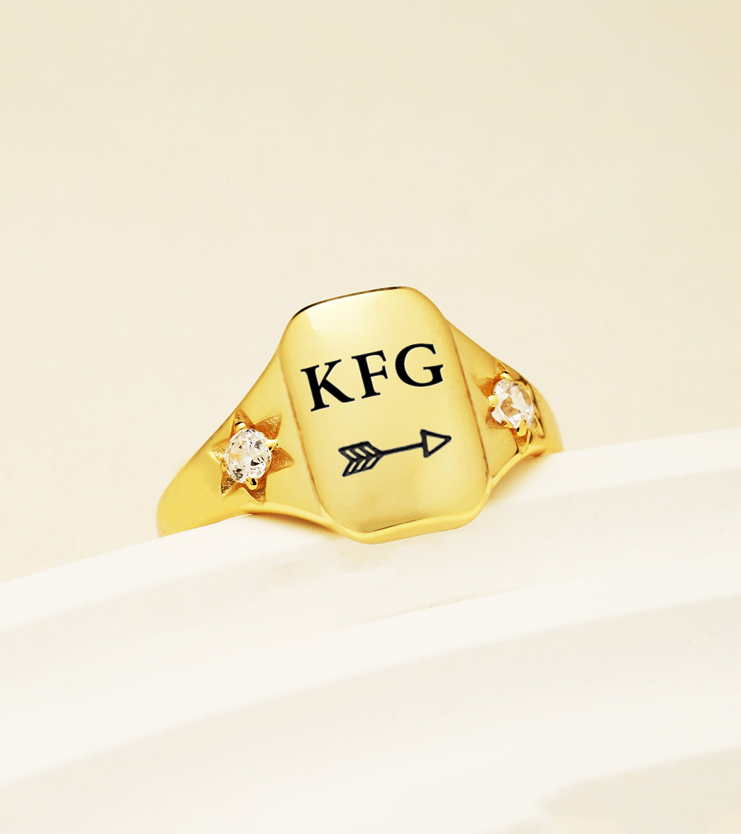 S925 Keep Fucking Going Square Ring