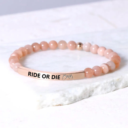 For Friend - Ride Or Die Bead I Pinky Promise Lettering Bracelet