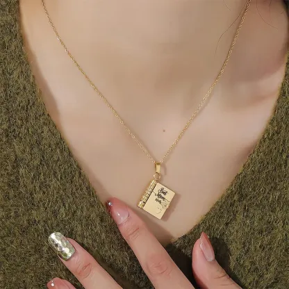 For Mom - With All My Heart Book Necklace