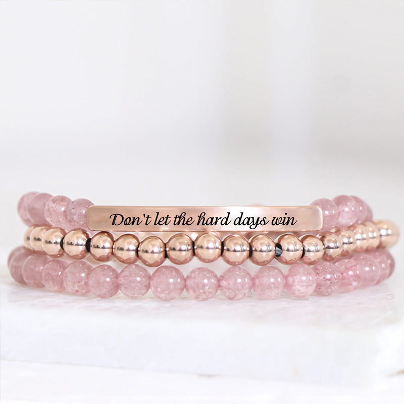 When The Days Get Hard, Don't Let Them Win Bead Lettering Bracelet
