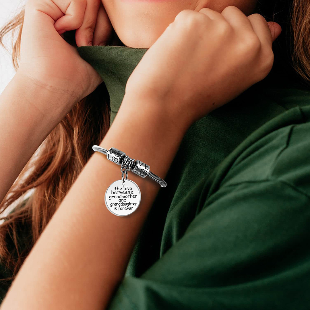 For Granddaughter - S925 Always Keep Me In Your Heart Grandparents And Grandchildren Love Eternal Pendant Bracelet