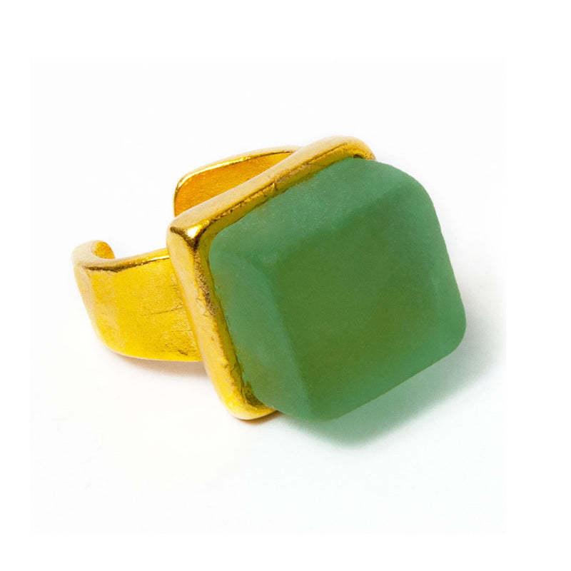 S925 Thalassophile Cube Sea Glass Ring