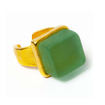 S925 Thalassophile Cube Sea Glass Ring