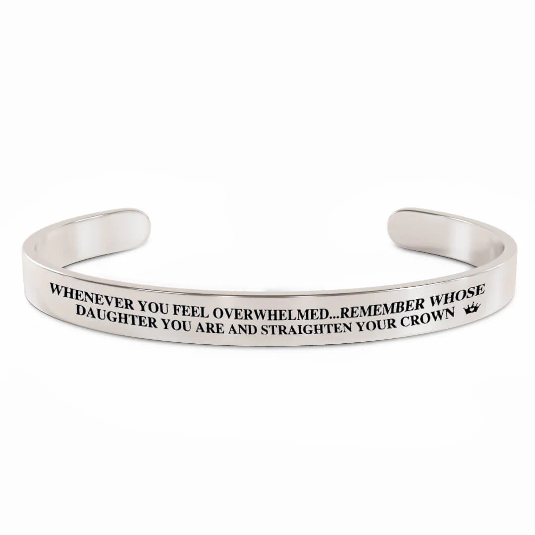 Whenever You Feel Overwhelmed...Crown Outside Graved Bracelet-37bracelet