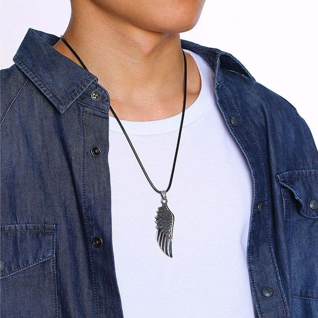 For Memorial - There's No One Who Misses You More Than Me Men's Wings Necklace