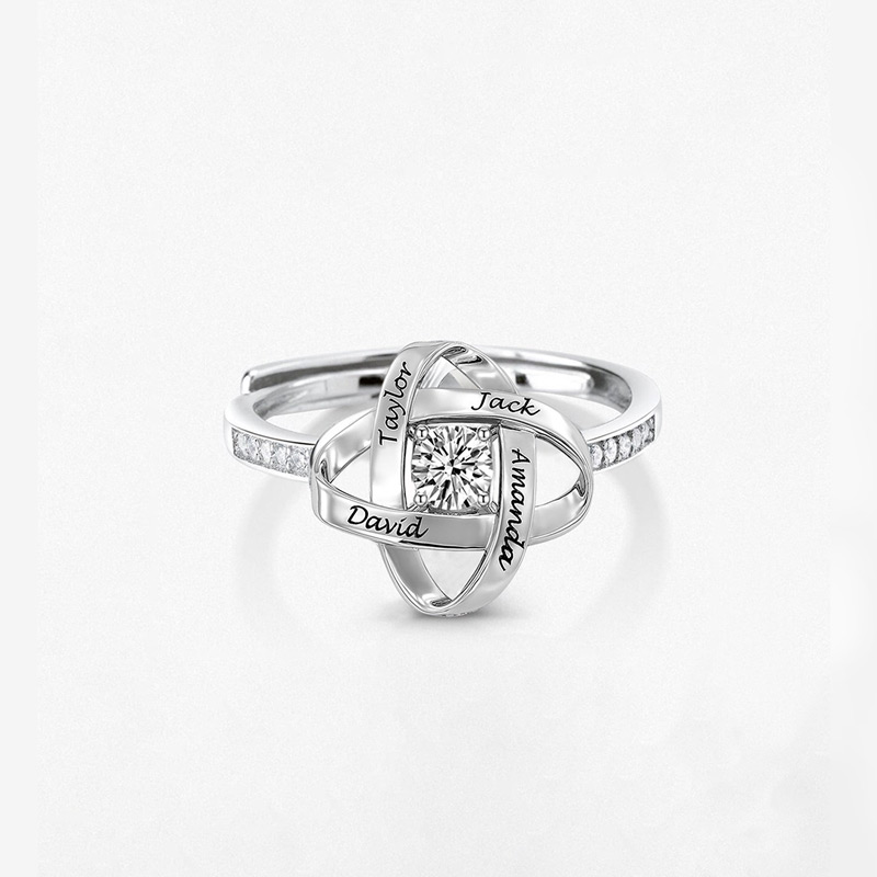 For Mother - Knot Name Custom Ring