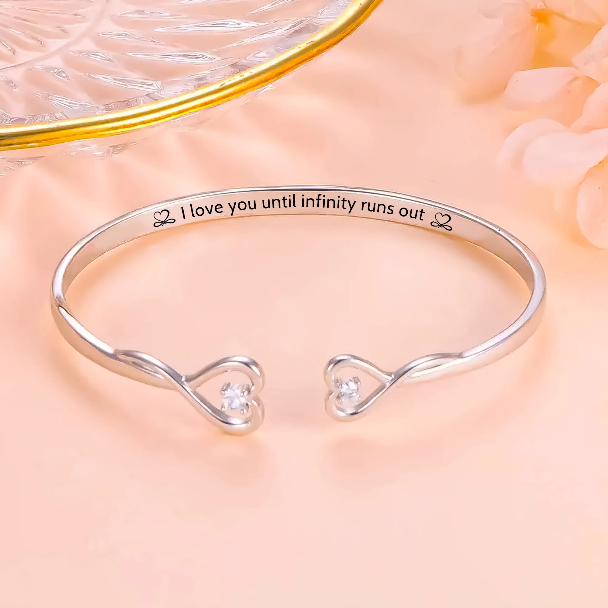 For Love - I love You Until Infinity Runs Out Heart Bracelet