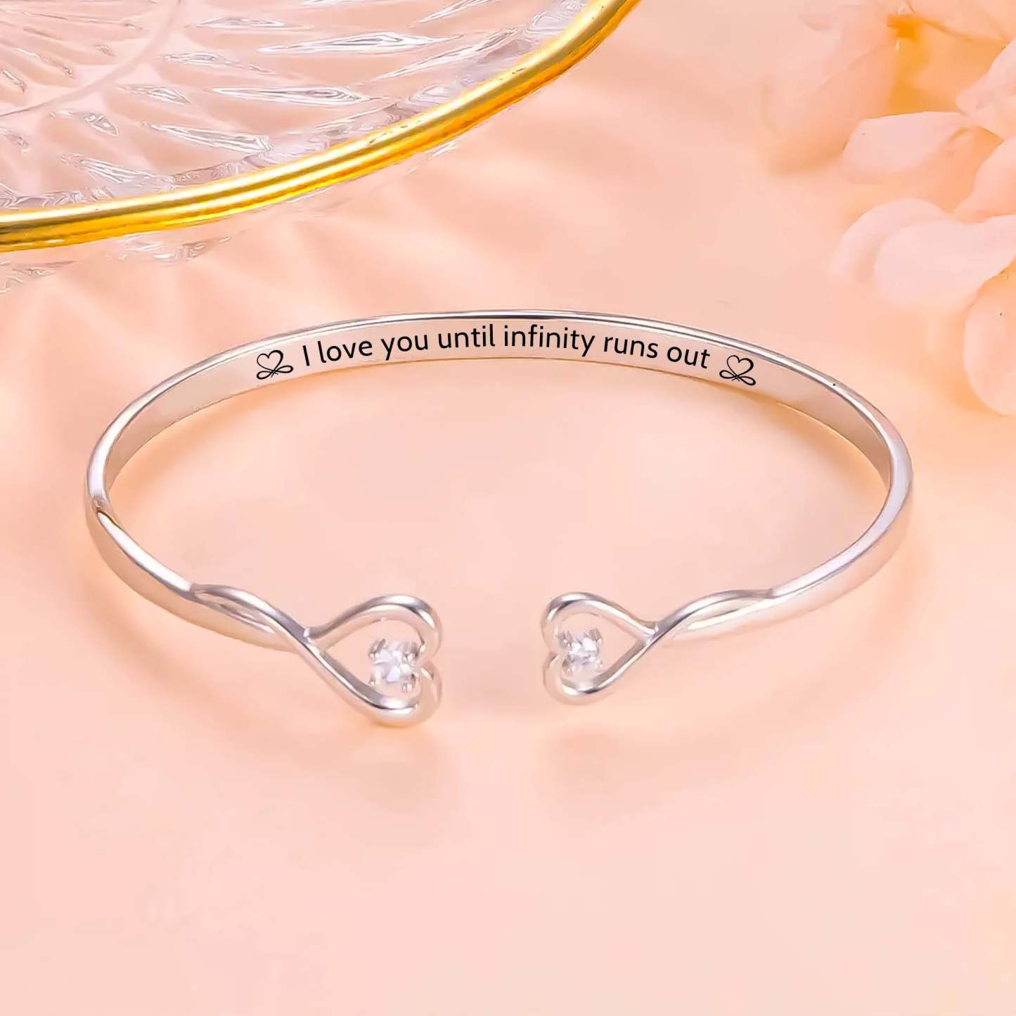For Love - I love You Until Infinity Runs Out Heart Bracelet