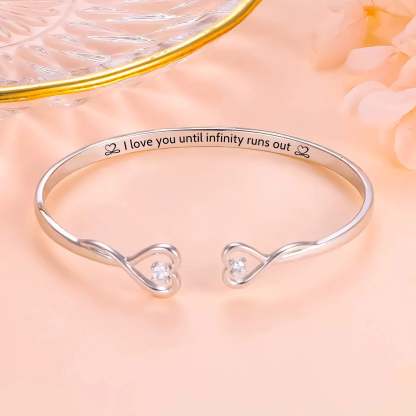 For Love - I love You Until Infinity Runs Out Heart Bracelet