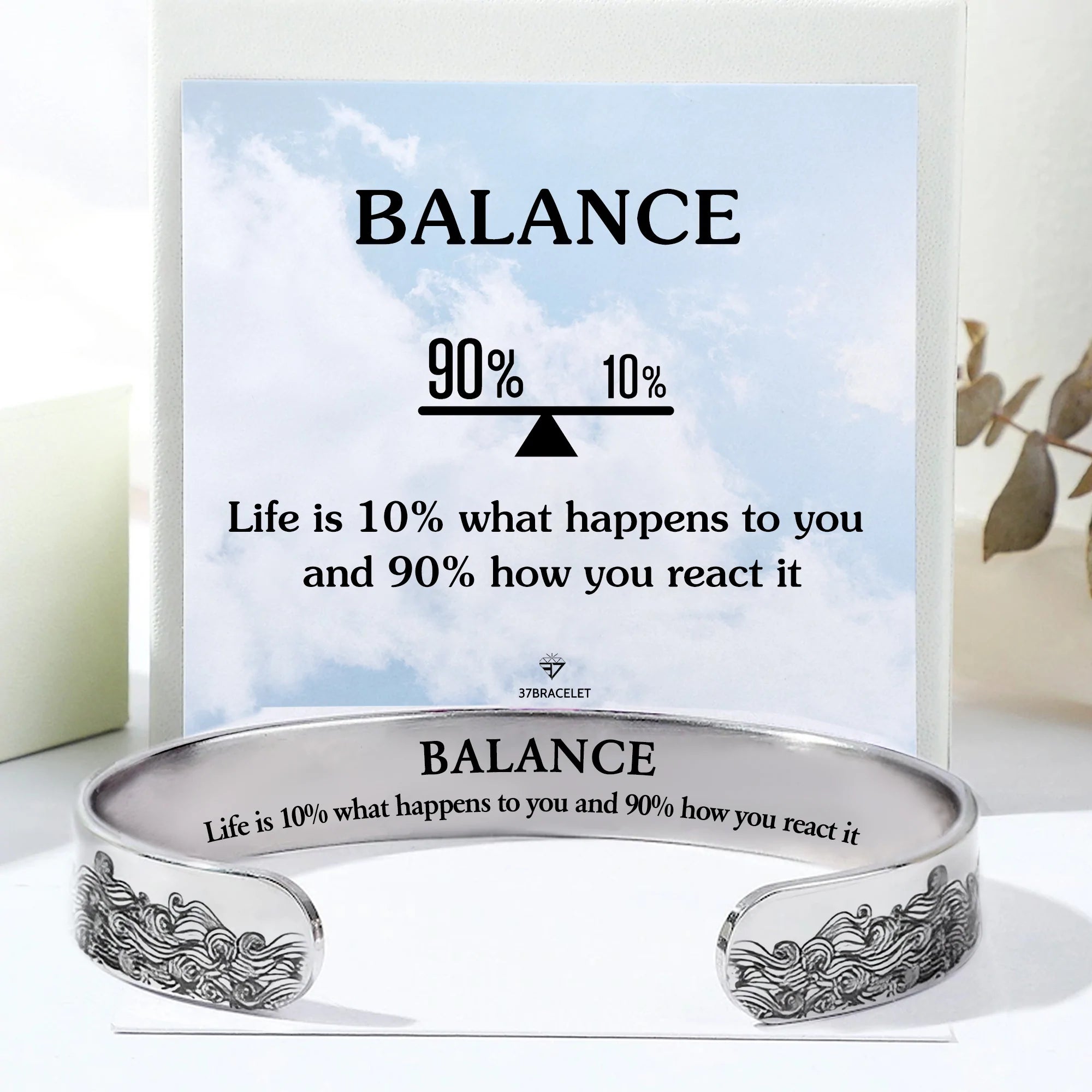 Life is 90% How You React it Wave Bracelet