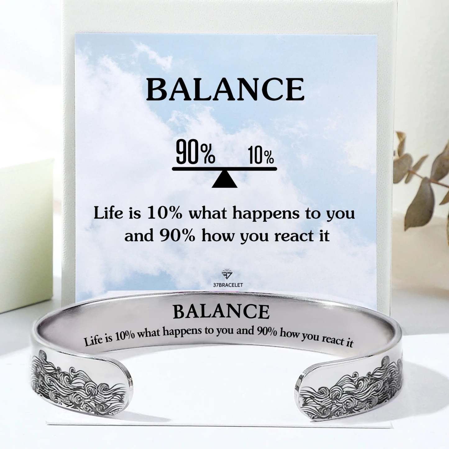 Life is 90% How You React it Wave Bracelet