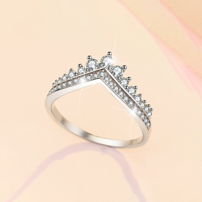 For Daughter - S925 You Are The Queen Of Your Own Destiny HerringboneCrown Ring