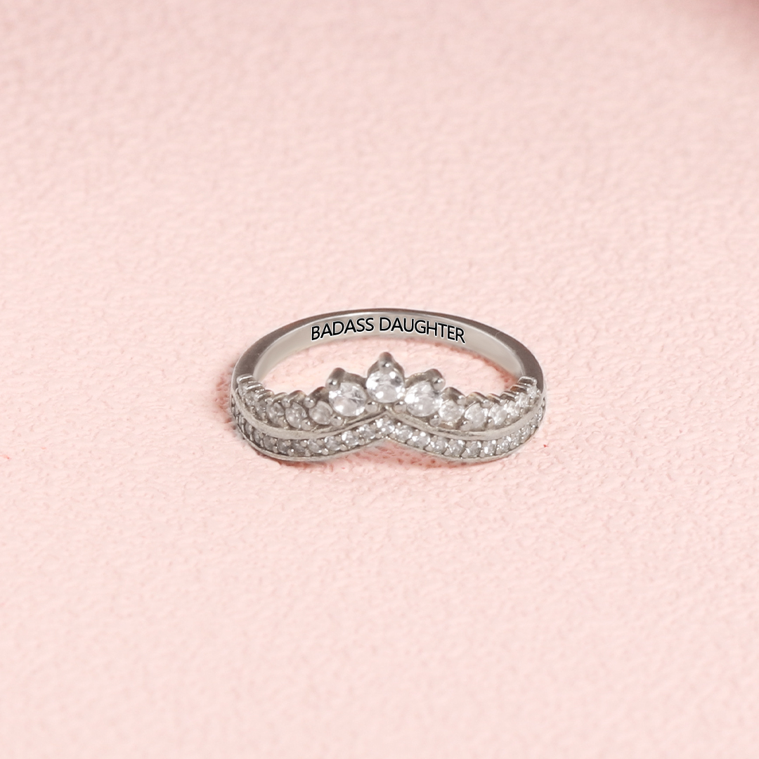 S925 Awesome Mother and Daughter Crown Ring