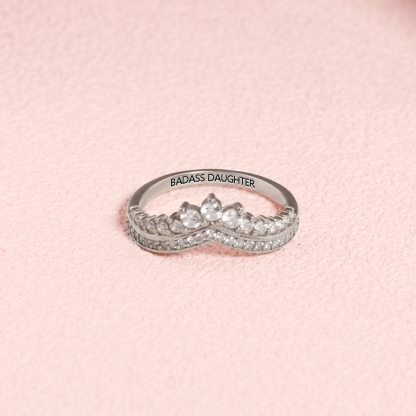 S925 Awesome Mother and Daughter Crown Ring