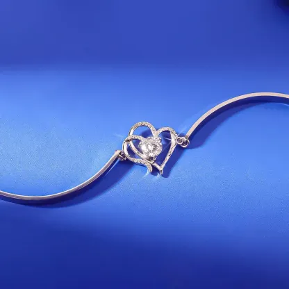 For Daughter-in-law - We Love You So Much Double Hearts And Diamonds Bracelet