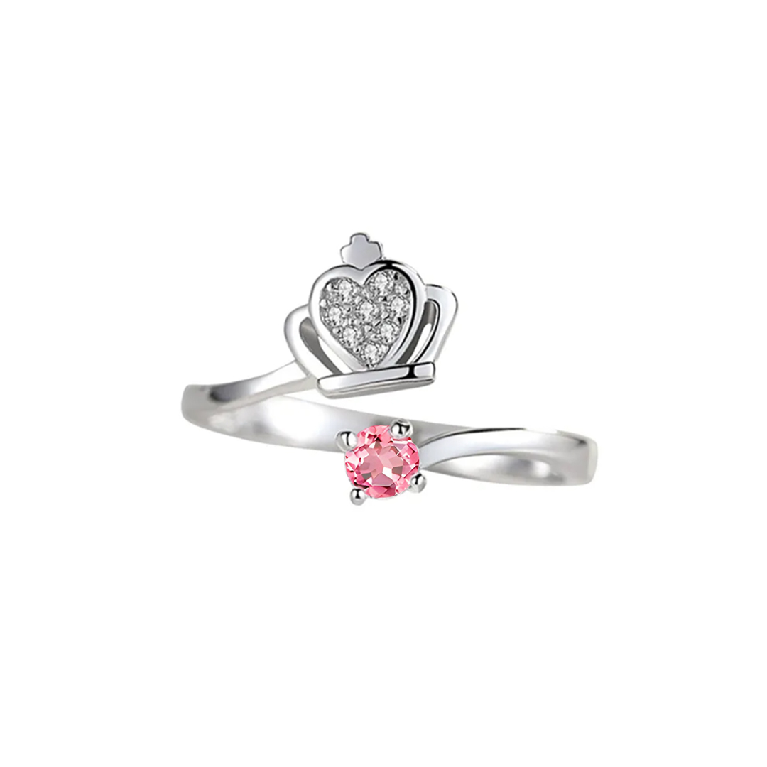 For Daughter - S925 Straighten Your Crown Solitaire Birthston Ring