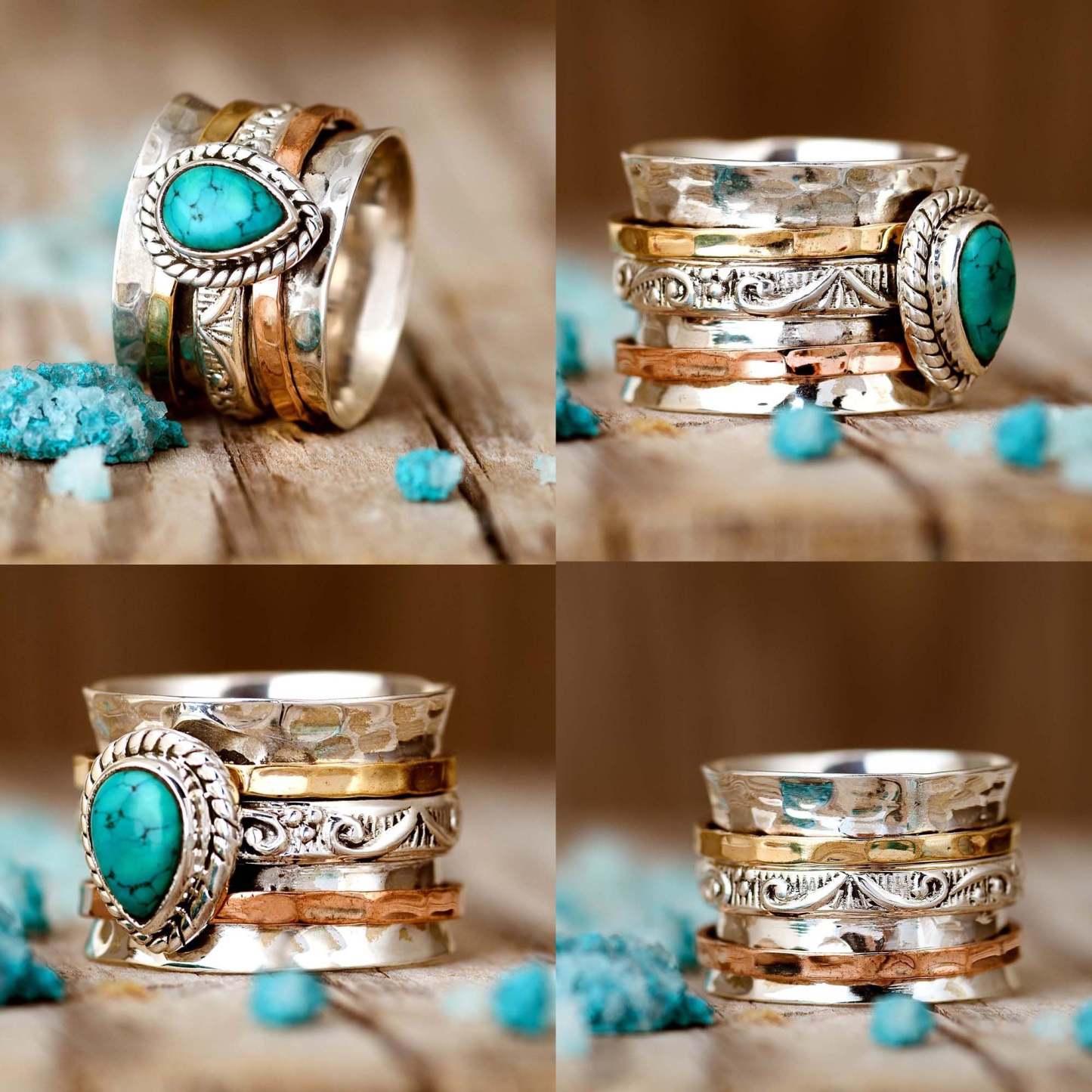 S925 Tranquil Oasis-The Serenity Turquoise Large Circle Ring
