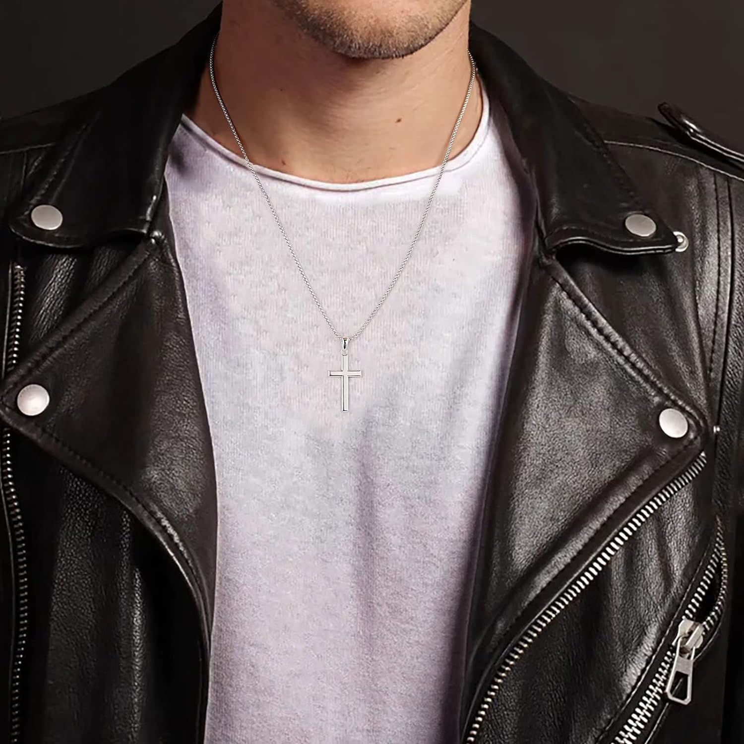 For Grandson - Whenever Your Cross Gets Heavy, Remember Whose Grandson You Are & Never Give Up Cross Necklace