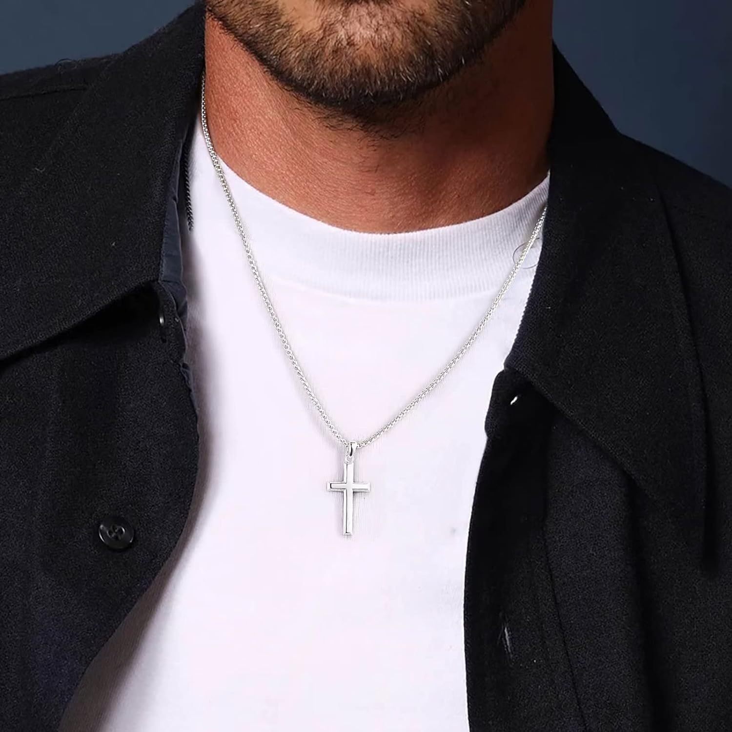 For Grandson - Whenever Your Cross Gets Heavy, Remember Whose Grandson You Are & Never Give Up Cross Necklace