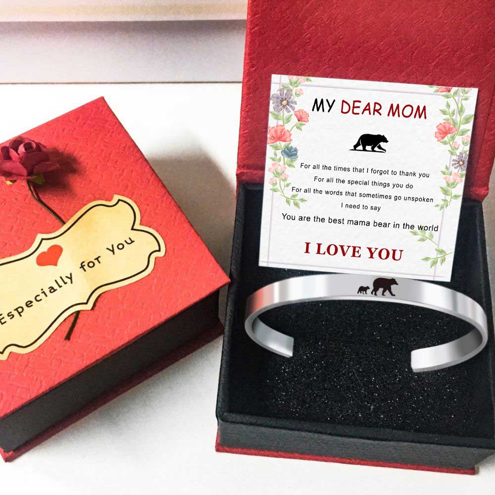 For Mom - Mama Bear Cuff Bracelet
