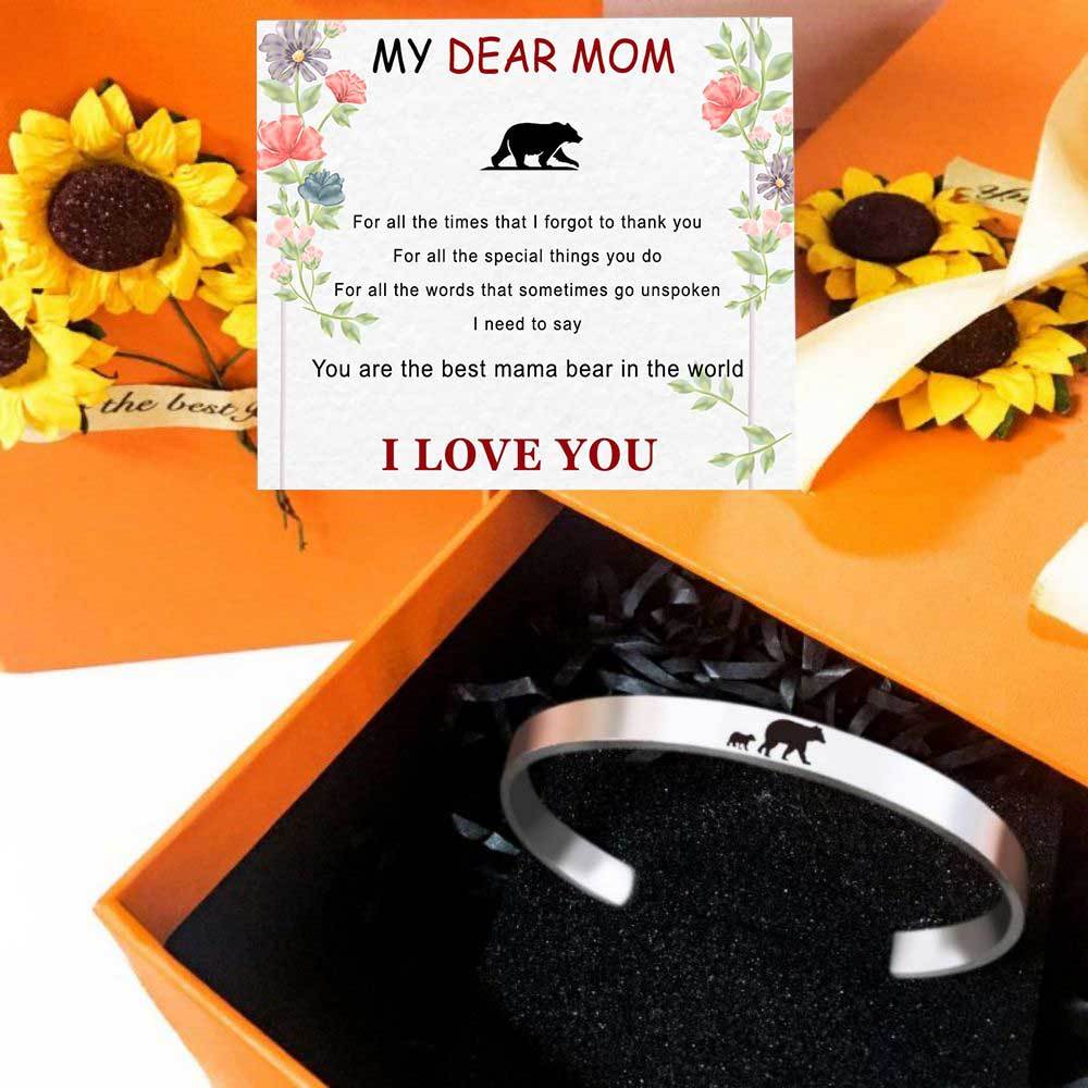 For Mom - Mama Bear Cuff Bracelet