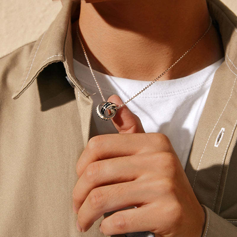 S925 Mother and Son Forever Linked Together Necklace