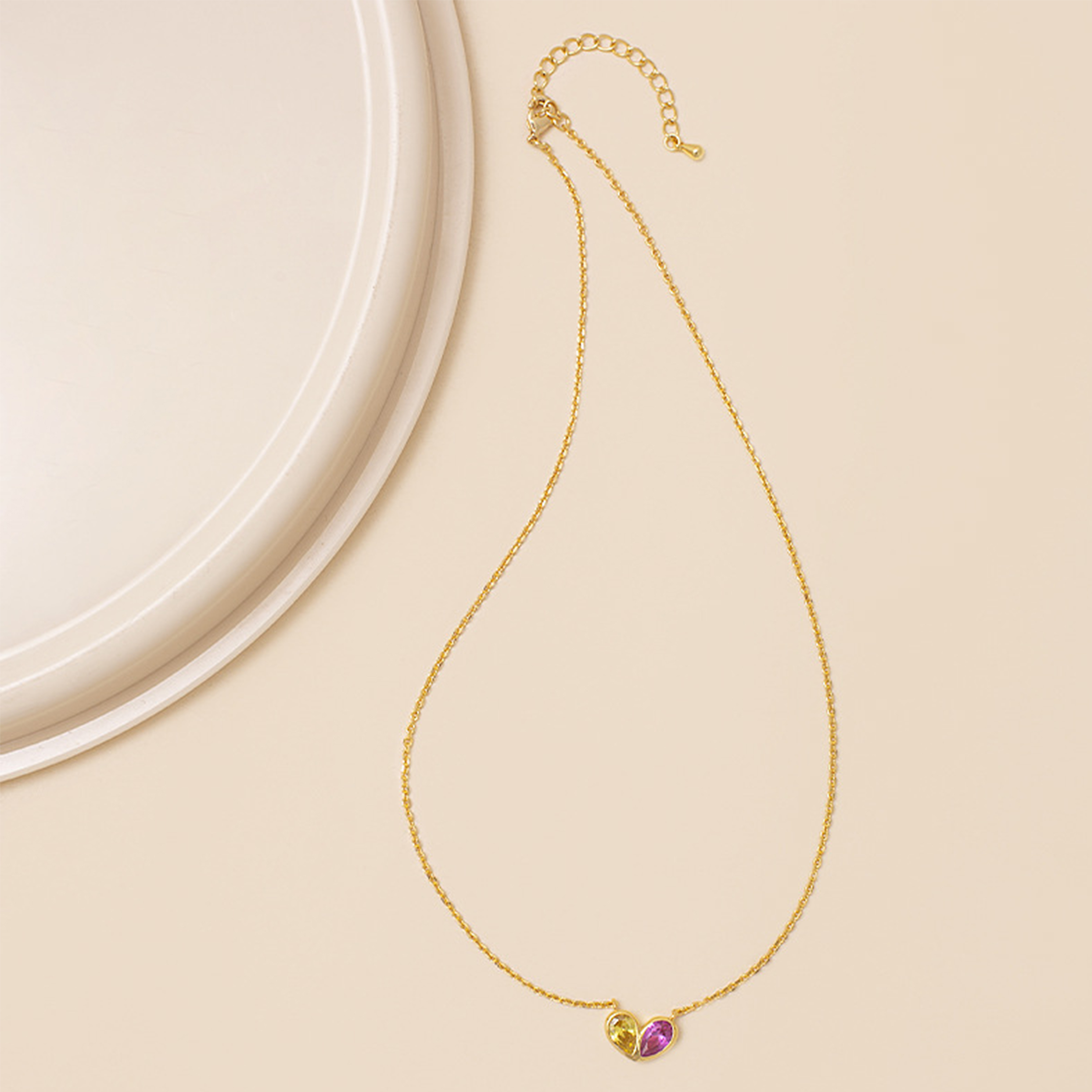 Mother And Daughter Forever Linked Together Custom Heart Birthstones Necklace