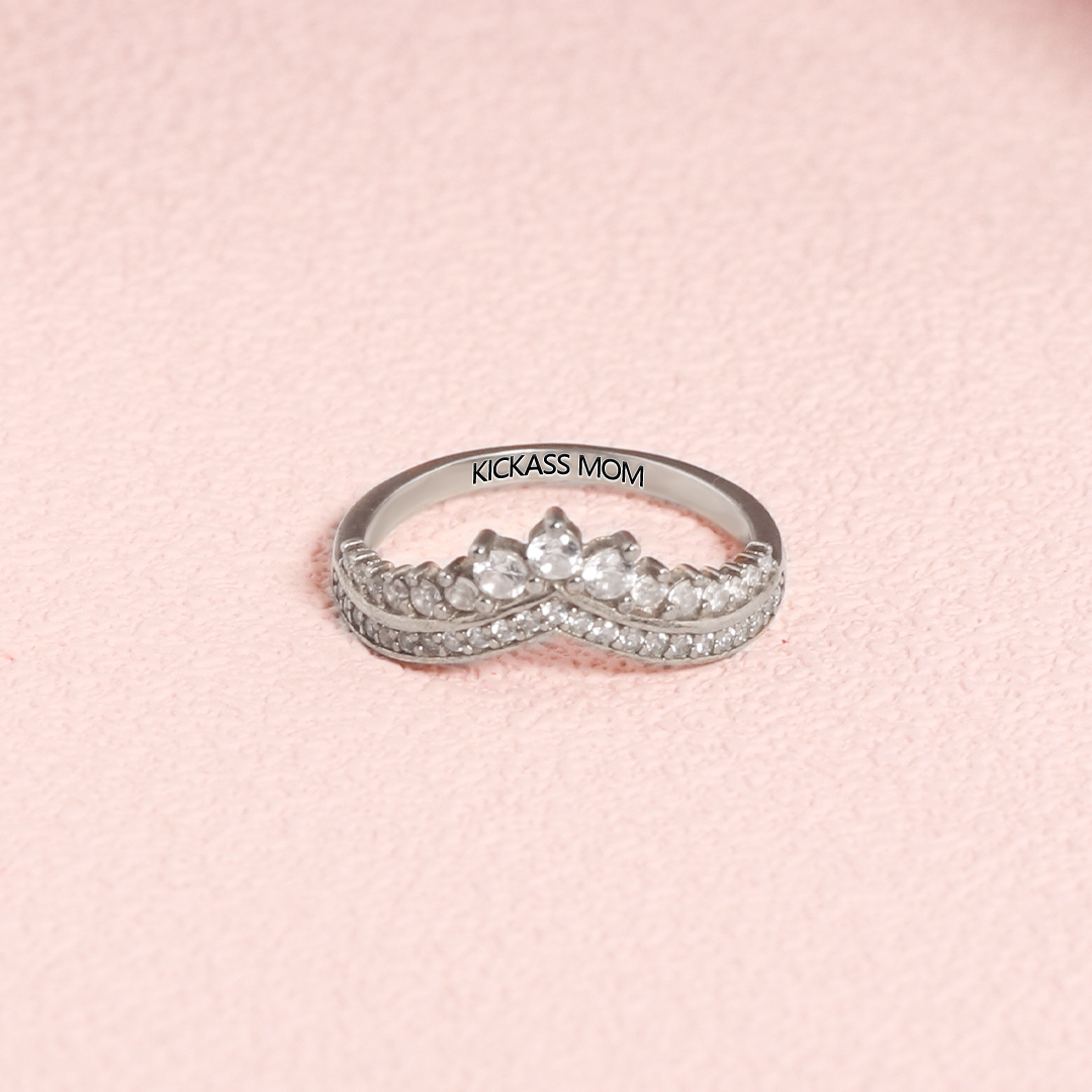 S925 Awesome Mother and Daughter Crown Ring
