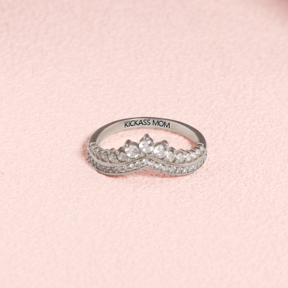 S925 Awesome Mother and Daughter Crown Ring