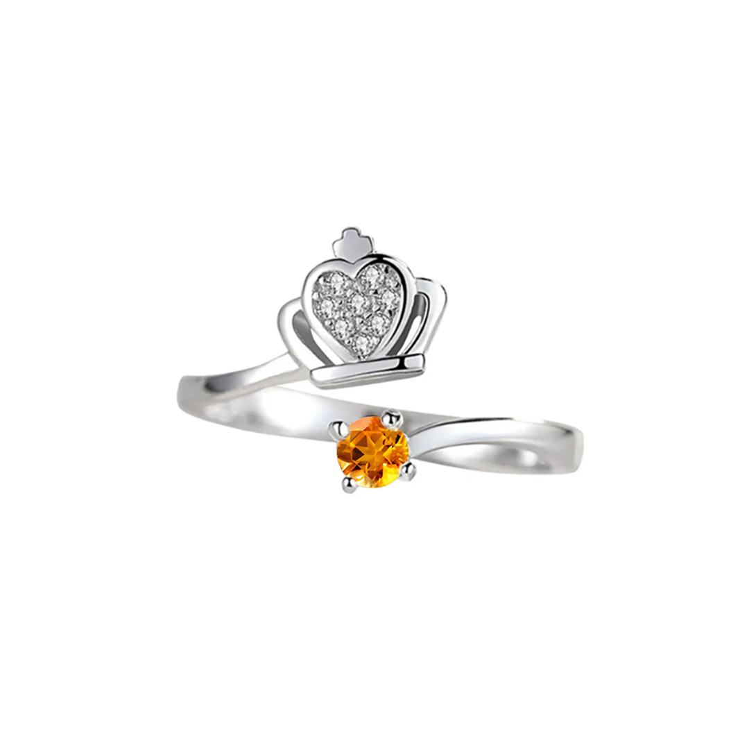 For Daughter - S925 Straighten Your Crown Solitaire Birthston Ring