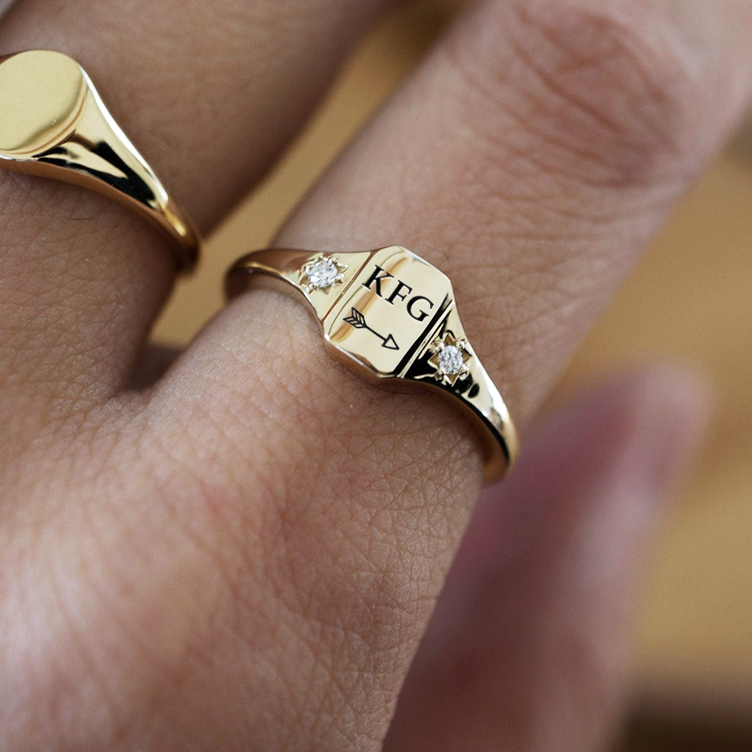 S925 Keep Fucking Going Square Ring