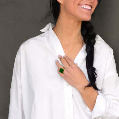 S925 Thalassophile Cube Sea Glass Ring