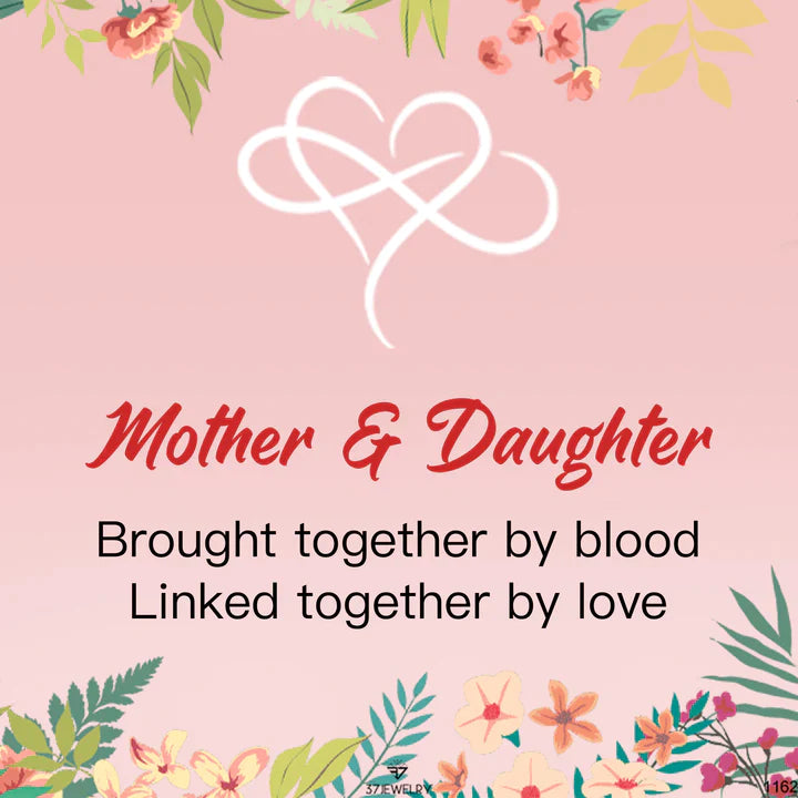 Mother & Daughter Linked Together By Love Infinity Heart Bracelet